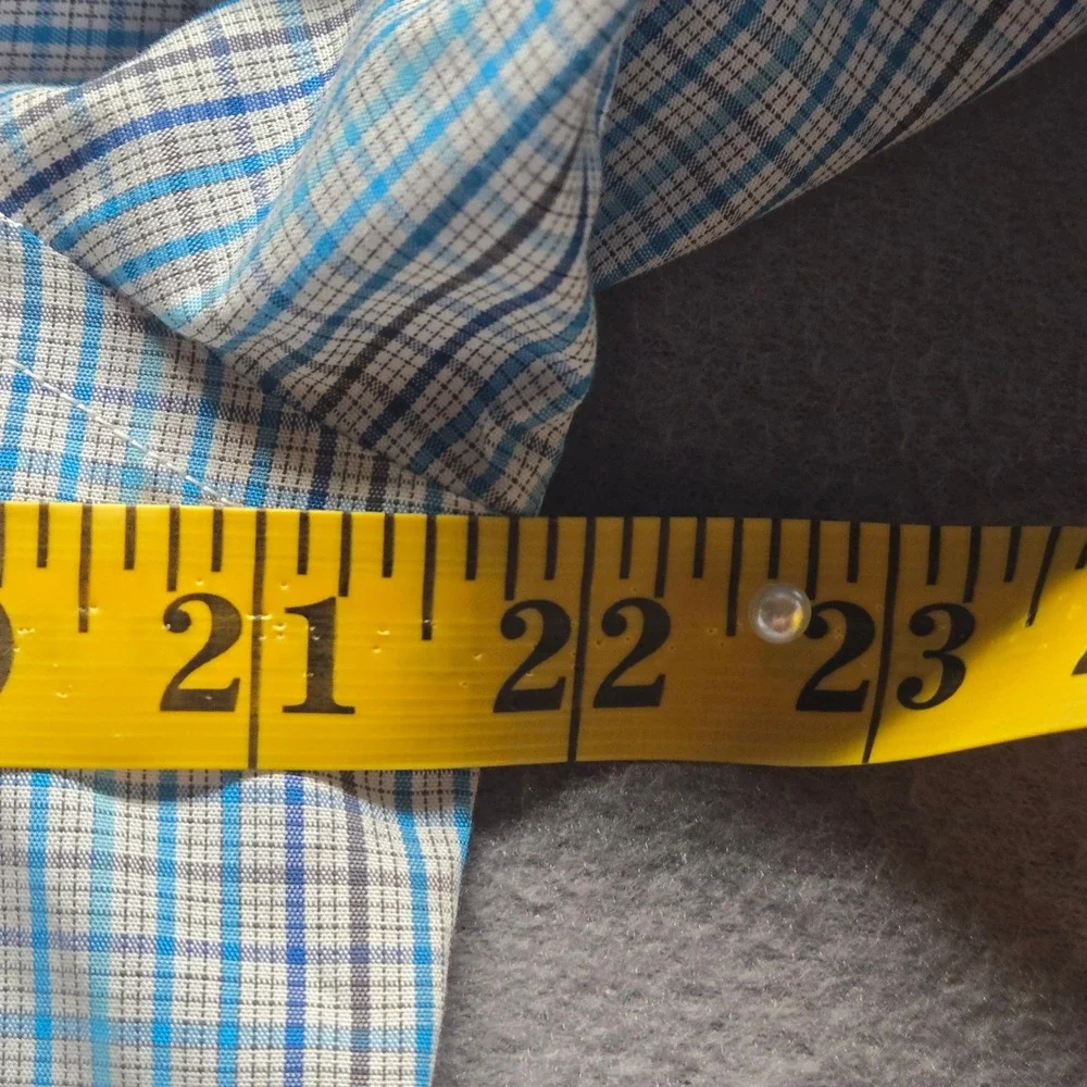 Banana Republic Mens Blue Brown Plaid Non-Iron Classic Fit Shirt 410774-00 Small